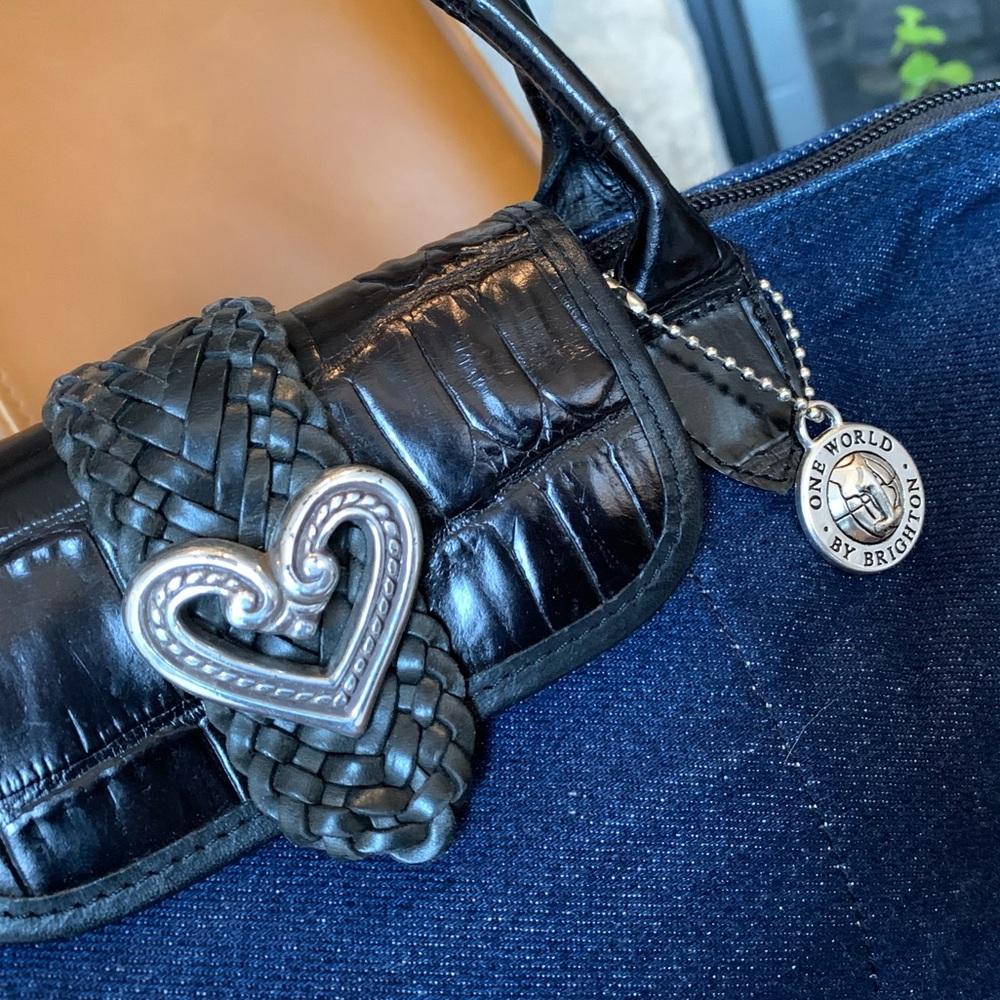 Rare! Brighton Denim & Leather Mini Tote
